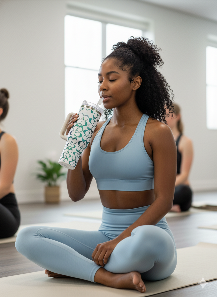 40oz Holographic Monogram Tumbler White.