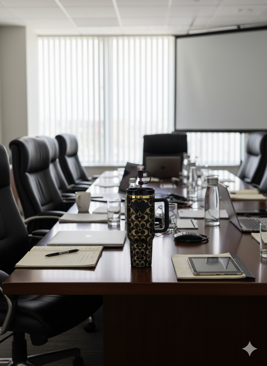 40oz Holographic Monogram Tumbler – Black & Gold